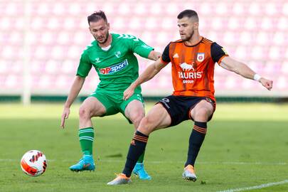 Baigtis: „Kauno Žalgirio“ futbolininkai Marijampolėje atsilaikė prieš svečius iš Slovakijos, bet viską nulėmė prastas pirmasis mačas.