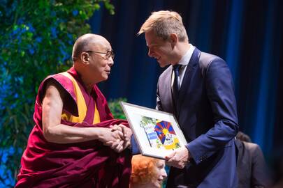 Dalai Lama (kairėje) ir Remigijus Šimašius (dešinėje)