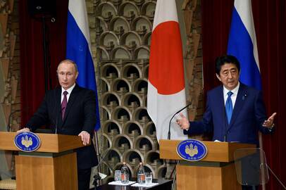 Vladimiras Putinas ir Shinzo Abe 