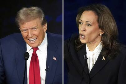 Donaldas Trumpas ir Kamala Harris 