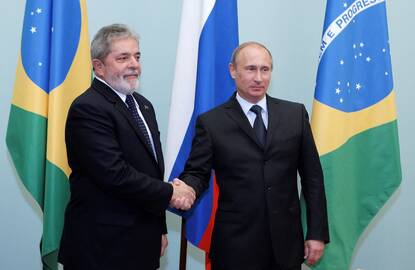  Luizas Inacio Lula da Silva ir Vladimiras Putinas