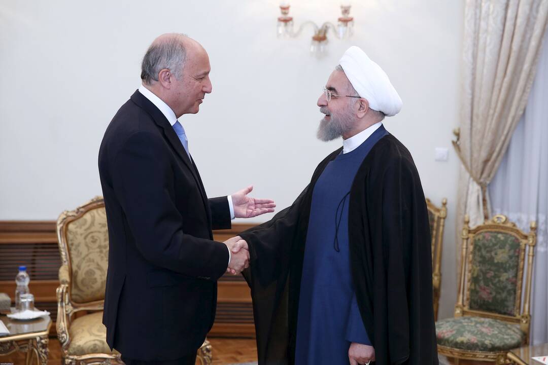 Laurent Fabiusas ir Hassanas Rouhani