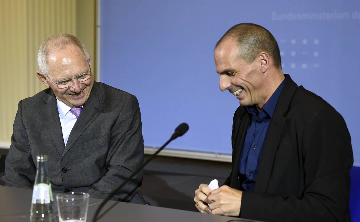 Wolfgangas Schaeuble ir Janis Varufakis