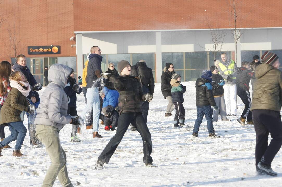 Sniego mūšis Klaipėdoje