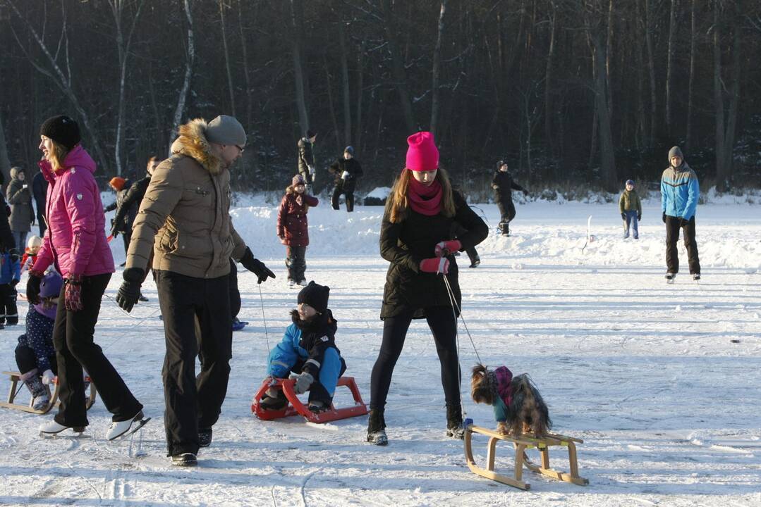 Kaimynų žiemos žaidynės ant Mumlaukio ežero