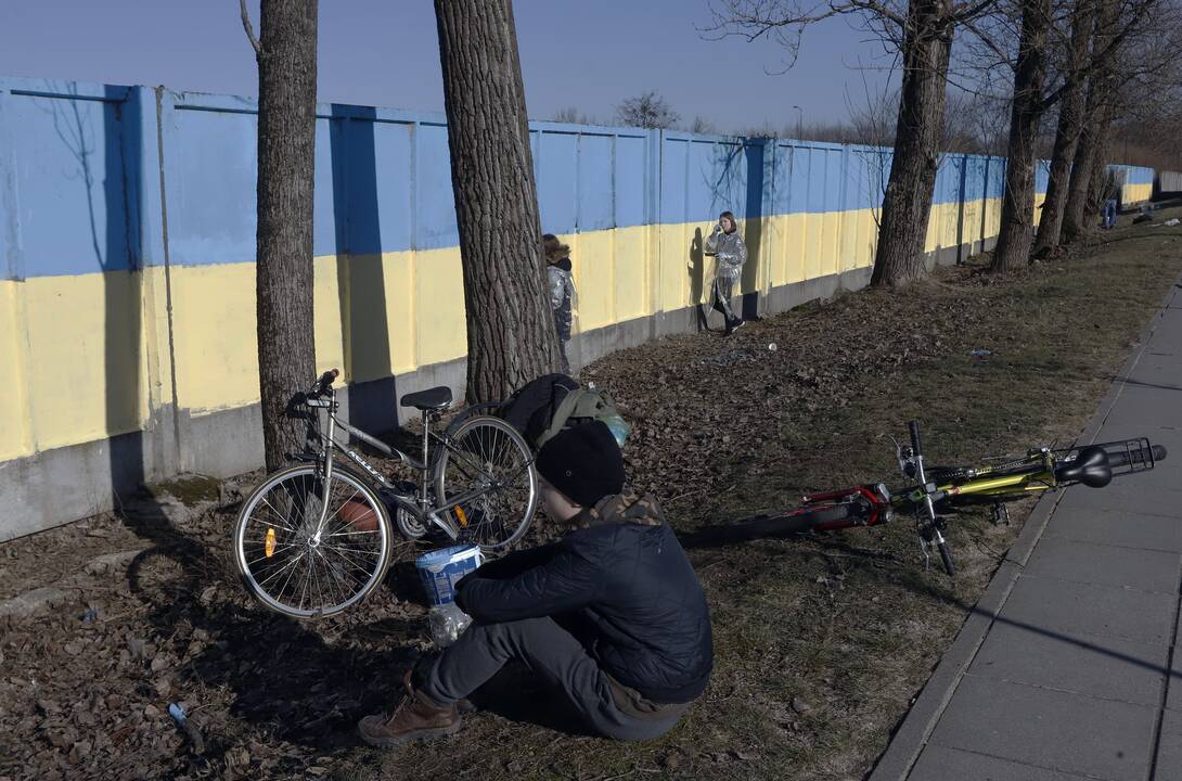 Ukrainos spalvos Europos prospekte