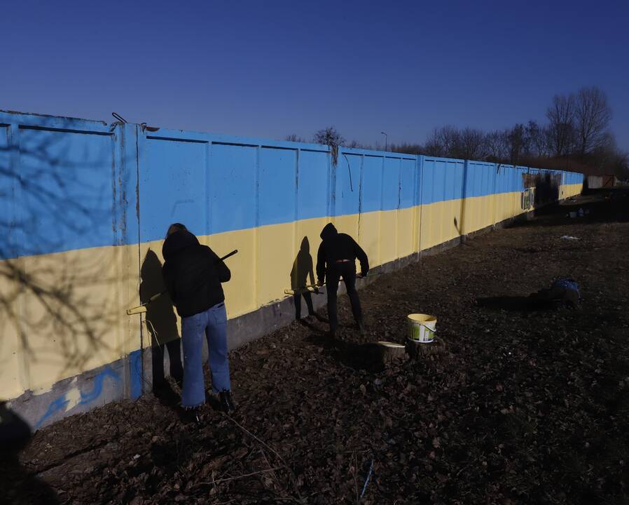 Ukrainos spalvos Europos prospekte