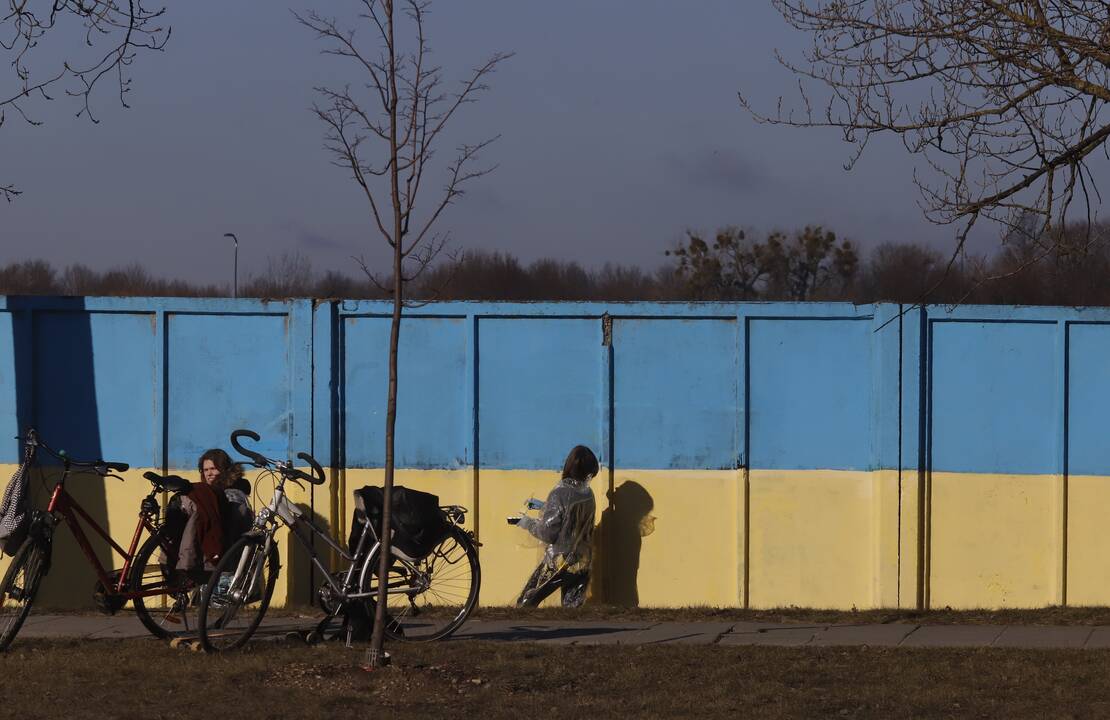 Ukrainos spalvos Europos prospekte