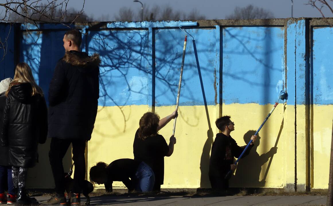 Ukrainos spalvos Europos prospekte