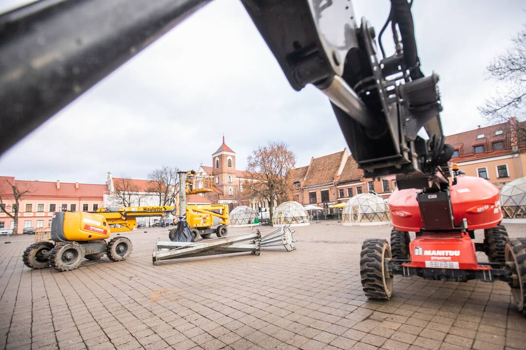 Prasidėjo Kauno eglutės montavimo darbai
