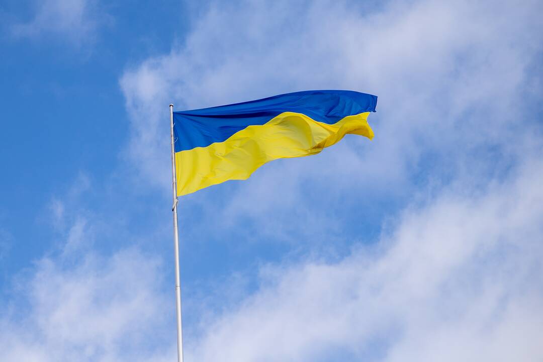 Ant Pelėdų kalno suplevėsavo Ukrainos vėliava