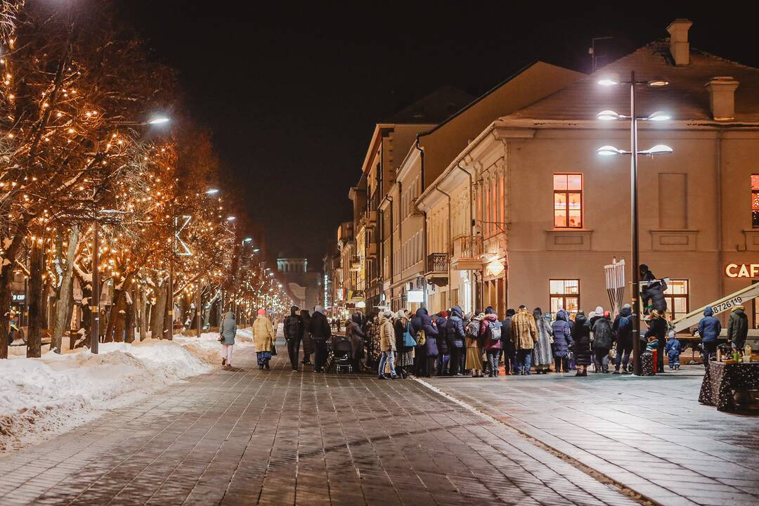  Kaune įžiebta didžioji Chanukos menora