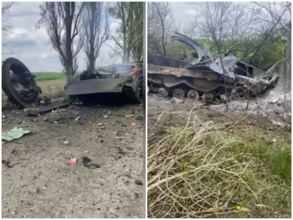 Ukrainiečiai rusų šarvuotį susprogdino kartu su viduje sėdėjusiais kariais (vaizdo įrašas)
