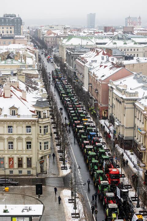 Protestuojantys ūkininkai Vilniuje