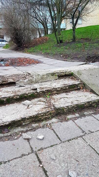 Užfiksavo: sprunkanti mašina kelis kartus važiavo laiptais.