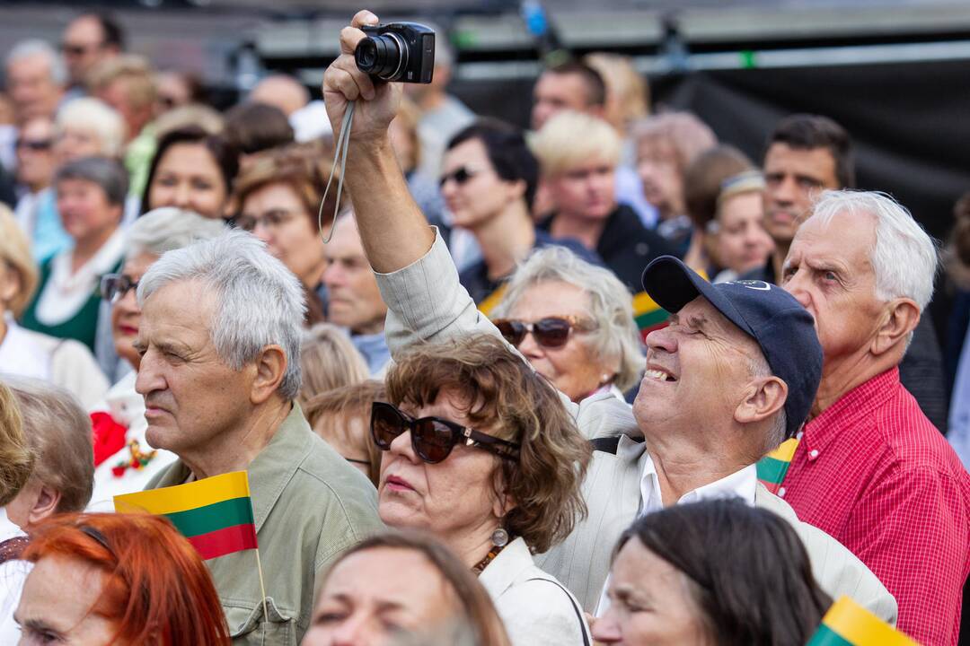 Vėliavų pakėlimo ceremonija S. Daukanto aikštėje