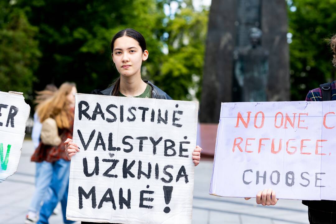 „Sienos grupės“ savanorių piketas prie Vyriausybės