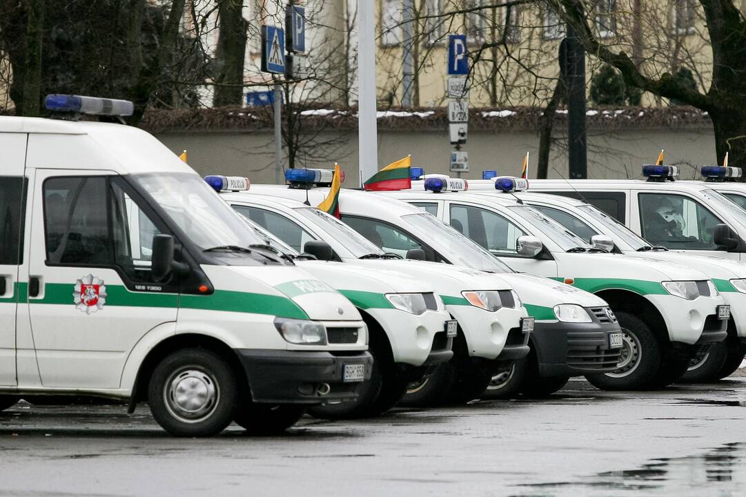 Bėglį gaudęs policininkas nesuvaldė automobilio ir tėškėsi į stulpą