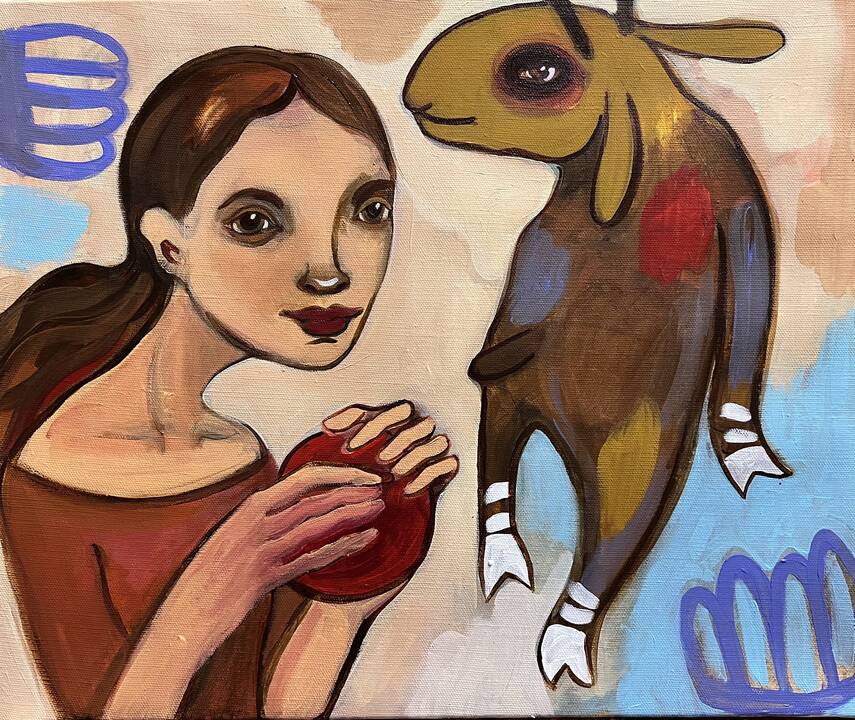 Anima kelionė. Akrilas, drobė. 130X130 cm. 2025 m.