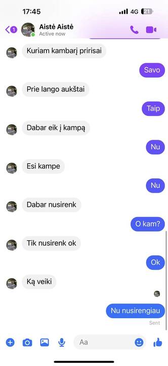 Užfiksavo: tai, kad žaidžia žaidimą „Šaunuolė“ ir neva vykdo „Aistės Aistės“ paliepimus, Dainora teigė apsimetusi dėl pilietiškų paskatų.