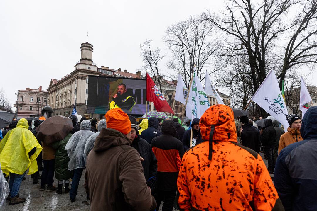 Vilniuje tęsiasi žemdirbių mitingas