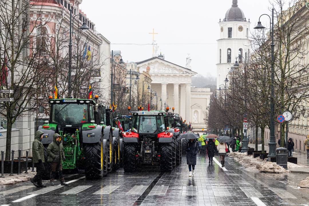 Vilniuje tęsiasi žemdirbių mitingas