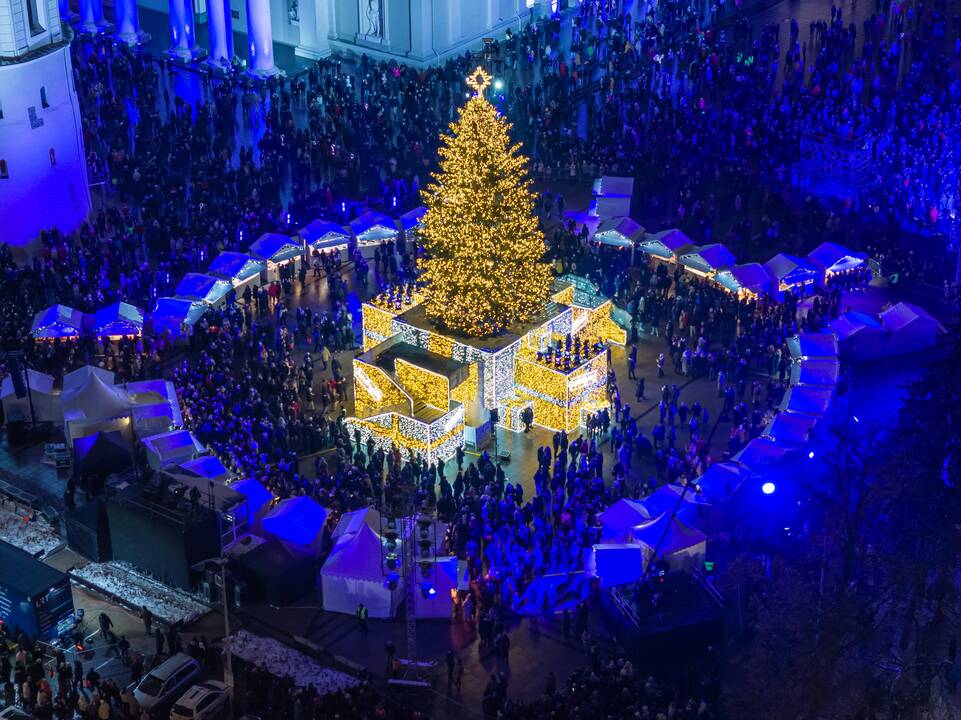 Vilniuje įžiebta Kalėdų eglė 2023