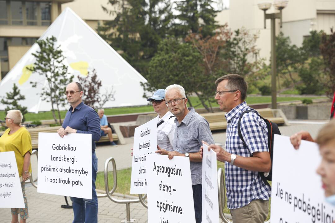 Protestas prie Seimo: reikalauja užkirsti kelią į Lietuvą migrantams