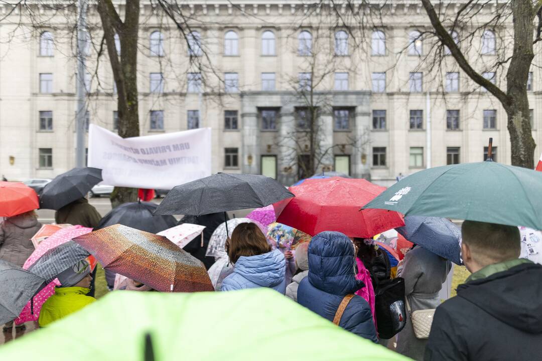 Mitingas „Apginti tautinių mažumų mokyklas Trakų rajone“