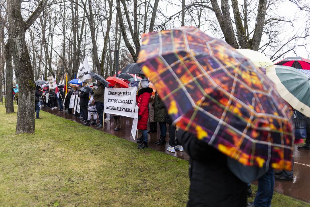 Mitingas „Apginti tautinių mažumų mokyklas Trakų rajone“
