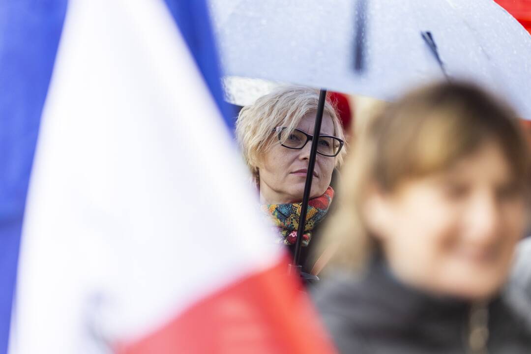 Mitingas „Apginti tautinių mažumų mokyklas Trakų rajone“