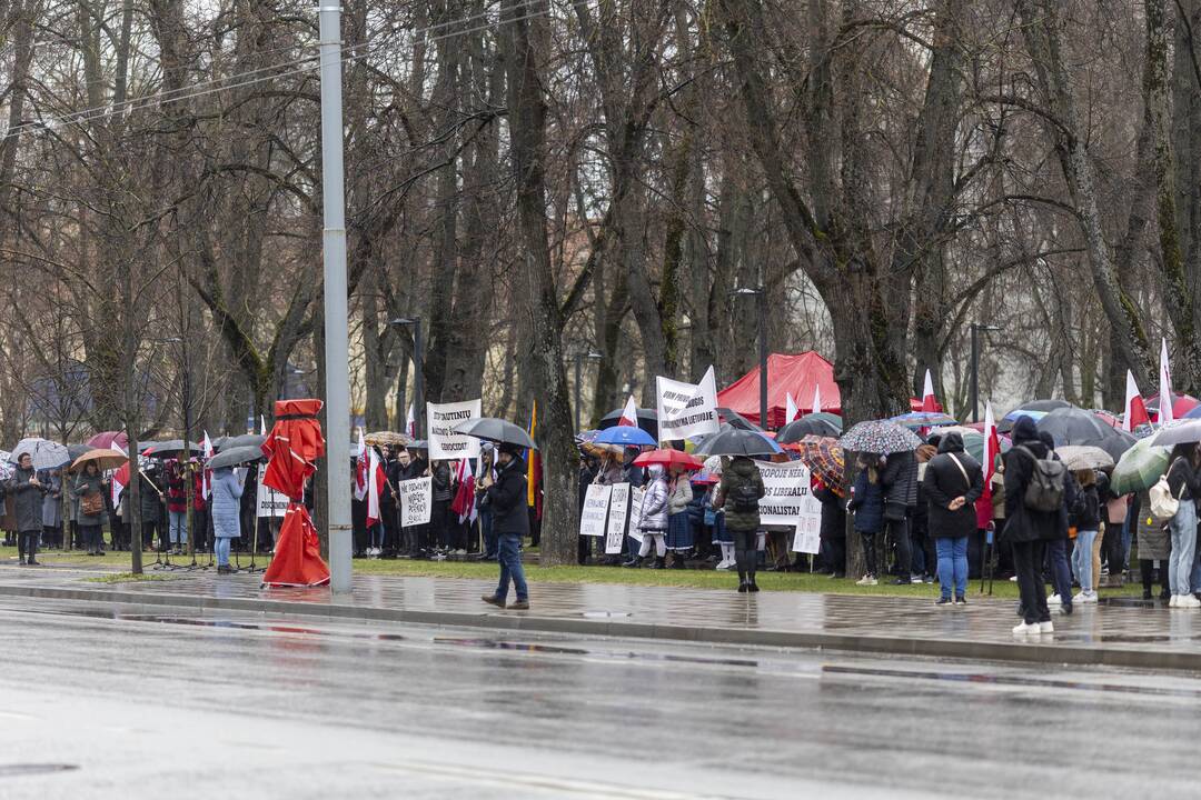 Mitingas „Apginti tautinių mažumų mokyklas Trakų rajone“
