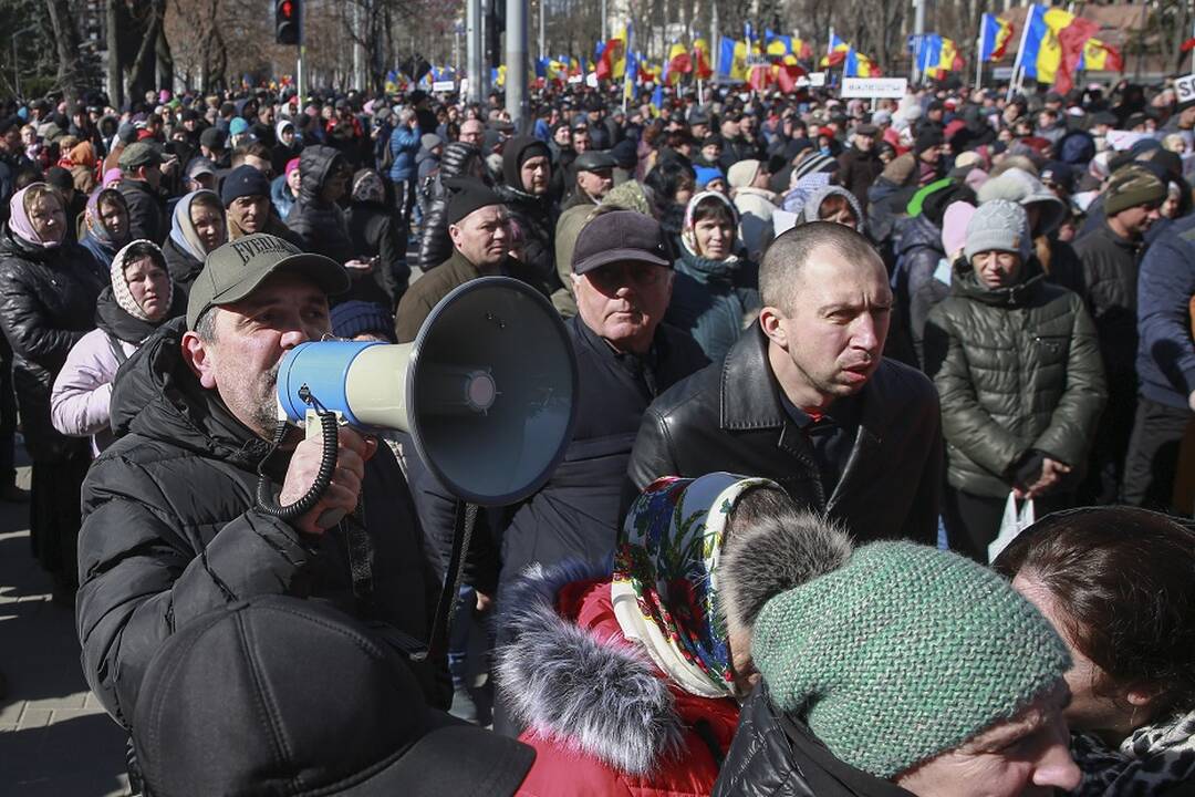 Moldovos policija sako išardžiusi destabilizuoti padėtį siekusį Maskvos organizuotą tinklą