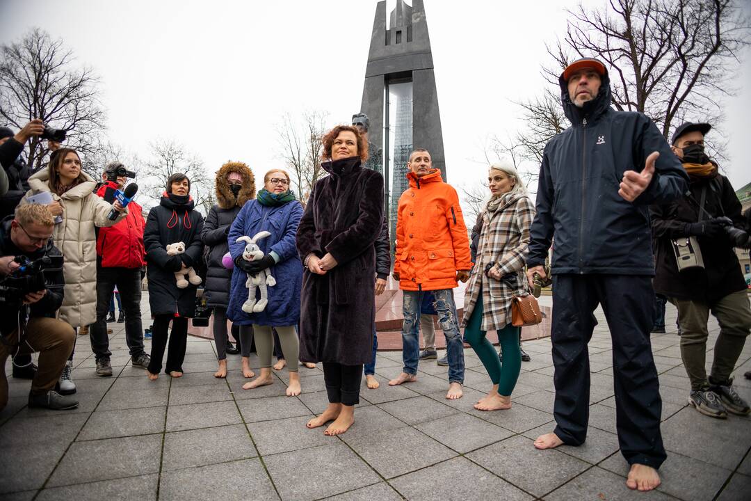 Protestas Vilniuje prieš galimybių pasą vaikams