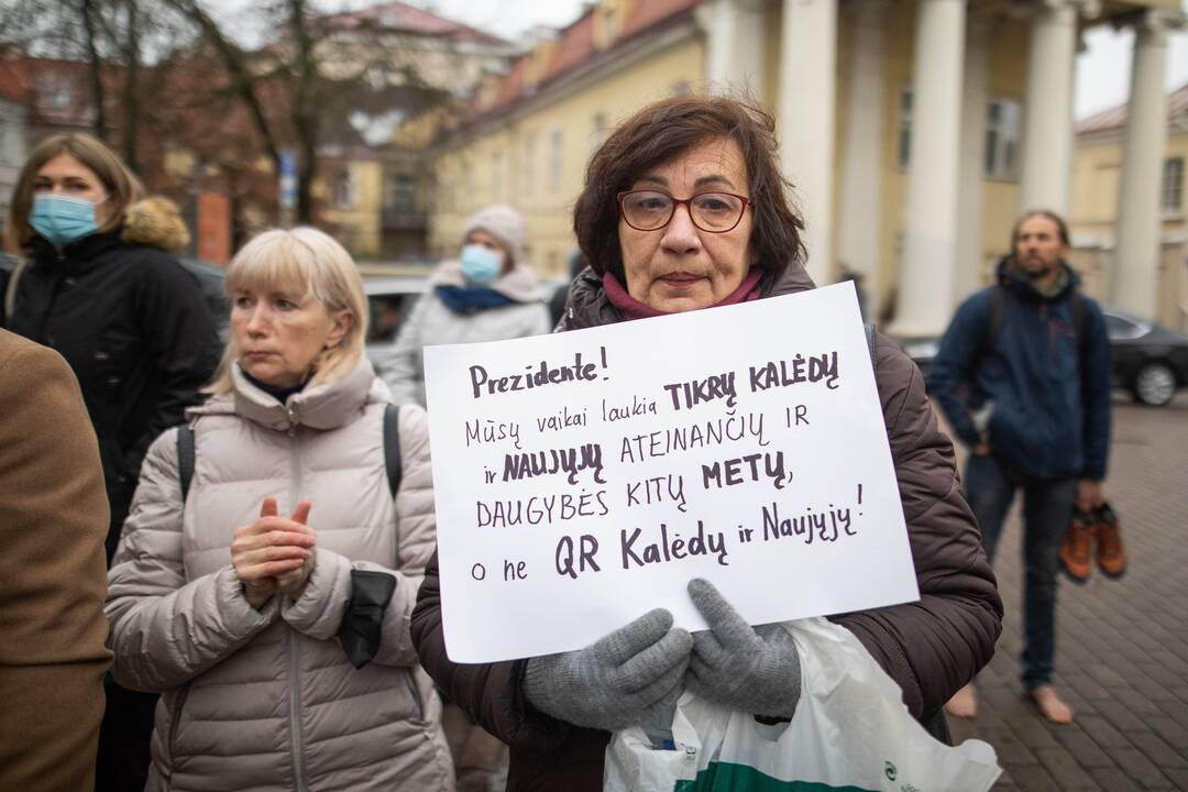 Mitingas „Basos mamos“ prie Prezidentūros