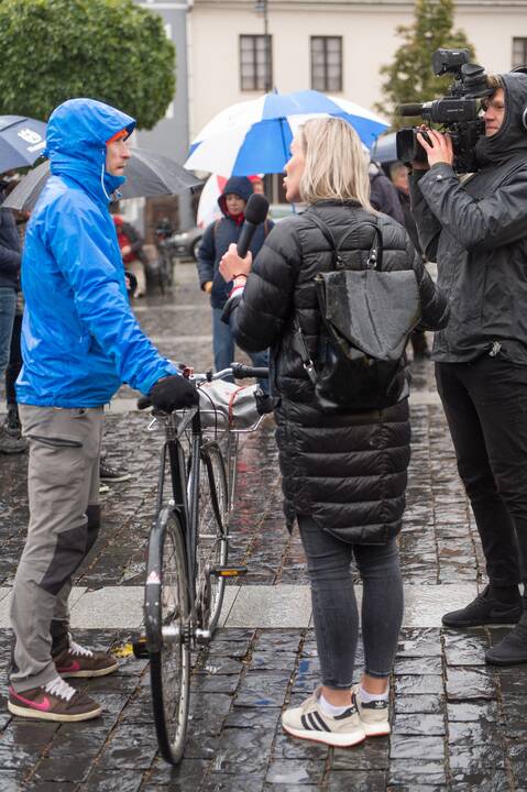 Protesto akcija Vilniuje prieš ribojimus nepasiskiepijusiems