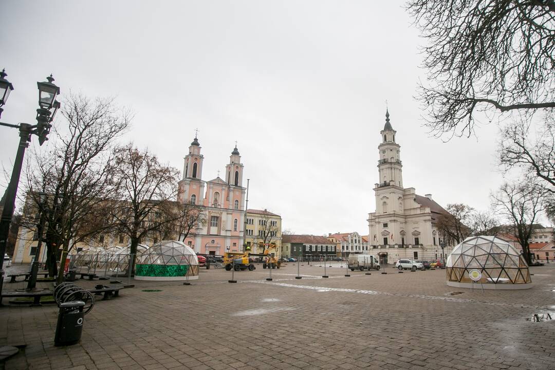 Kauno kalėdinės eglutės montavimo darbai įgauna pagreitį