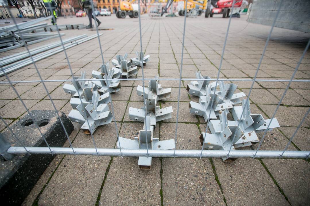 Kauno kalėdinės eglutės montavimo darbai įgauna pagreitį