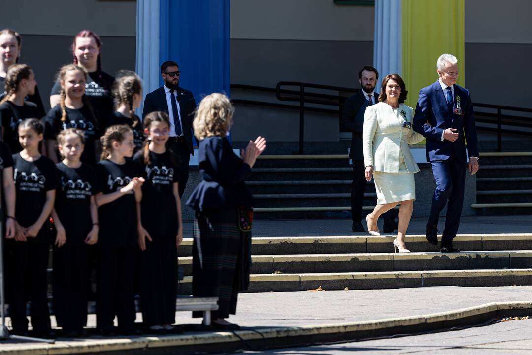 Dainų šventės vėliavos pakėlimo ceremonija Vilniuje