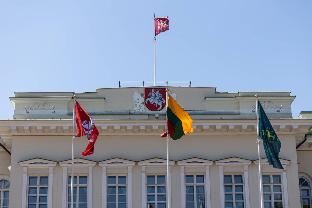 Dainų šventės vėliavos pakėlimo ceremonija Vilniuje