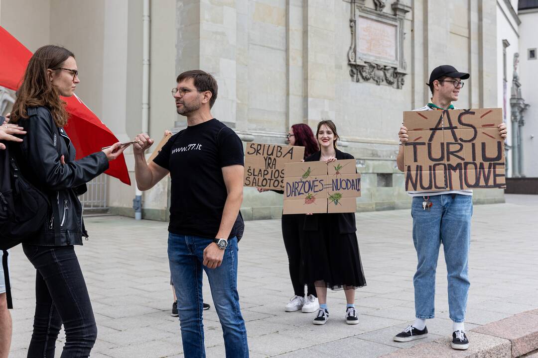 A. Kandroto-Celofano neteisėtas mitingas Katedros aikštėje