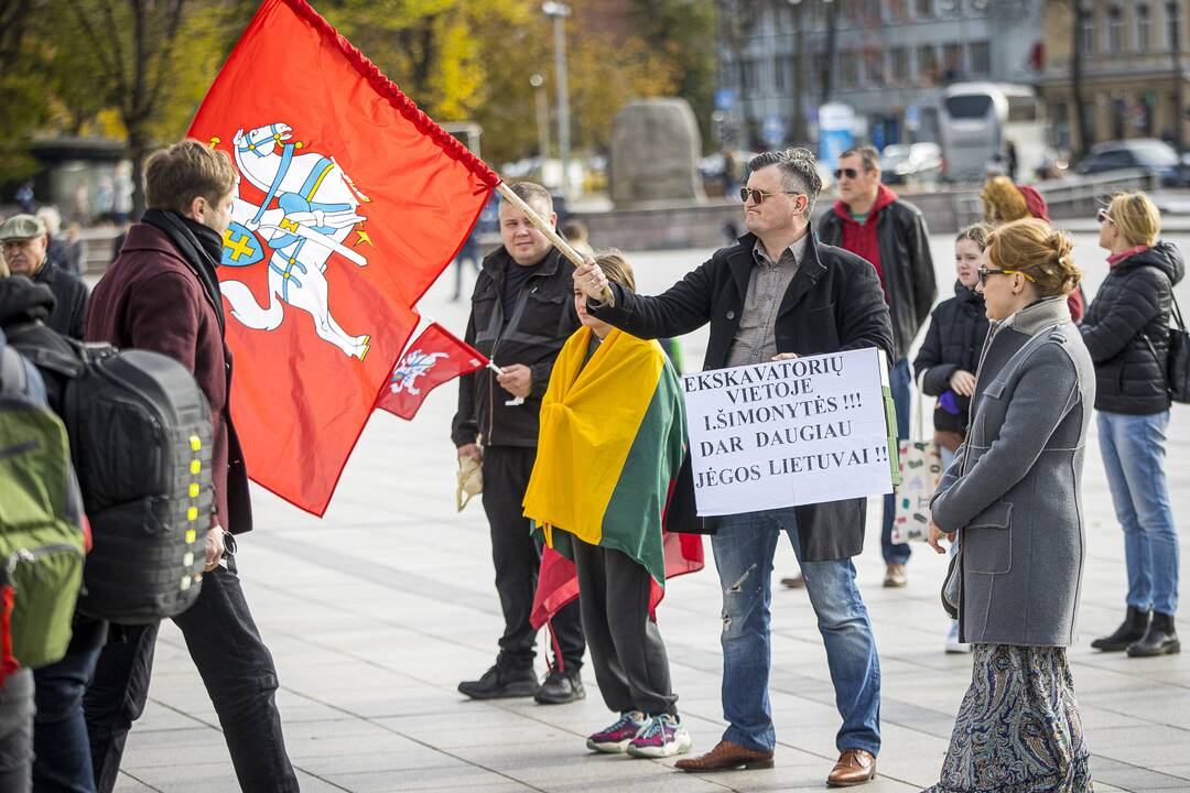 A. Astrauskaitės mitingas prieš pandemijos valdymą Vilniuje