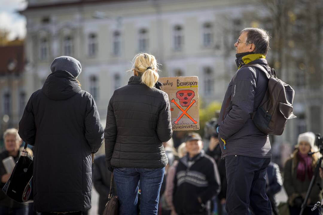 A. Astrauskaitės mitingas prieš pandemijos valdymą Vilniuje