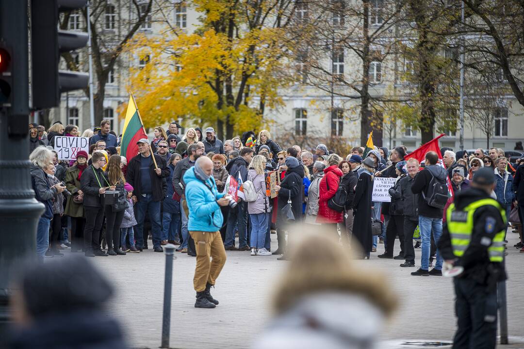 A. Astrauskaitės mitingas prieš pandemijos valdymą Vilniuje