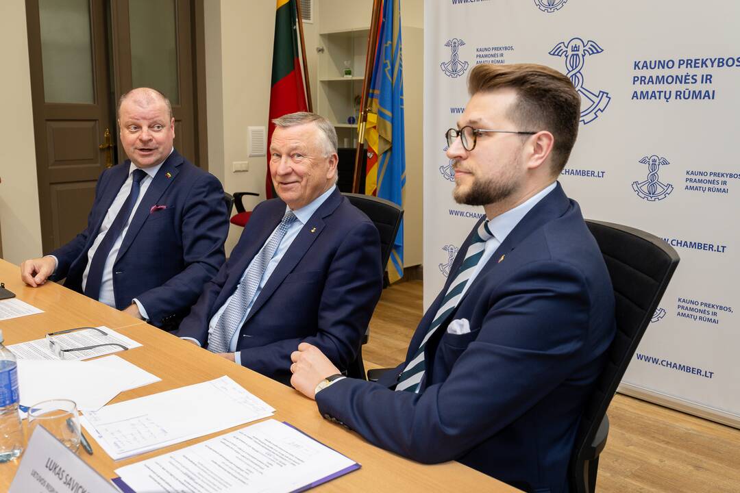 Kauno verslininkų susitikimas su S. Skverneliu ir L. Savicku
