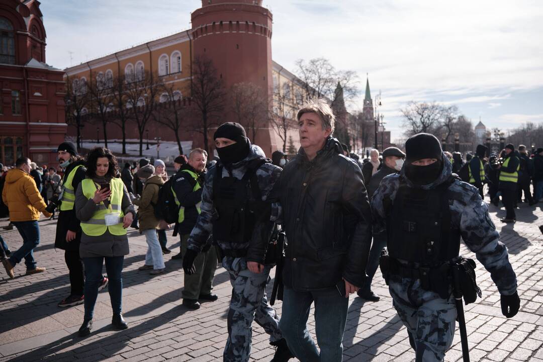 Rusijoje – protestai prieš karą Ukrainoje