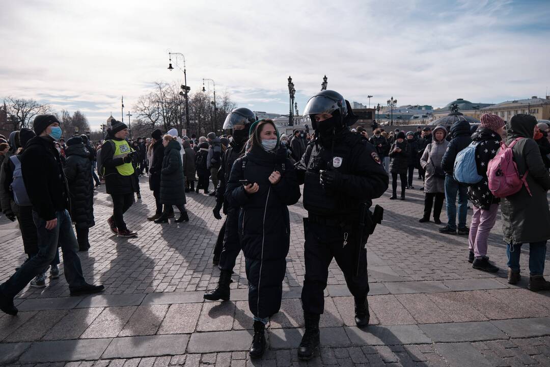 Rusijoje – protestai prieš karą Ukrainoje