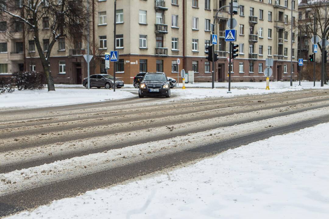 Sudėtingos eismo sąlygos Kaune