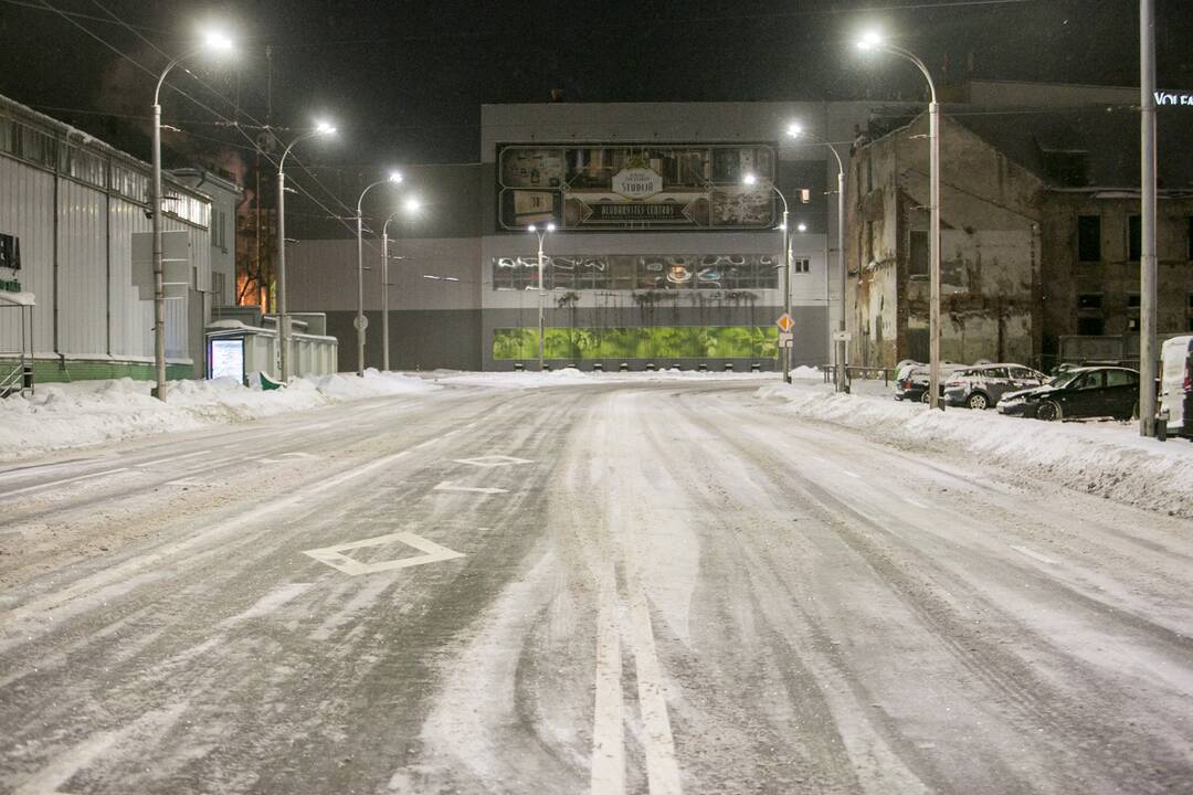 Kaip vyksta naktinis Kauno kelių valymas