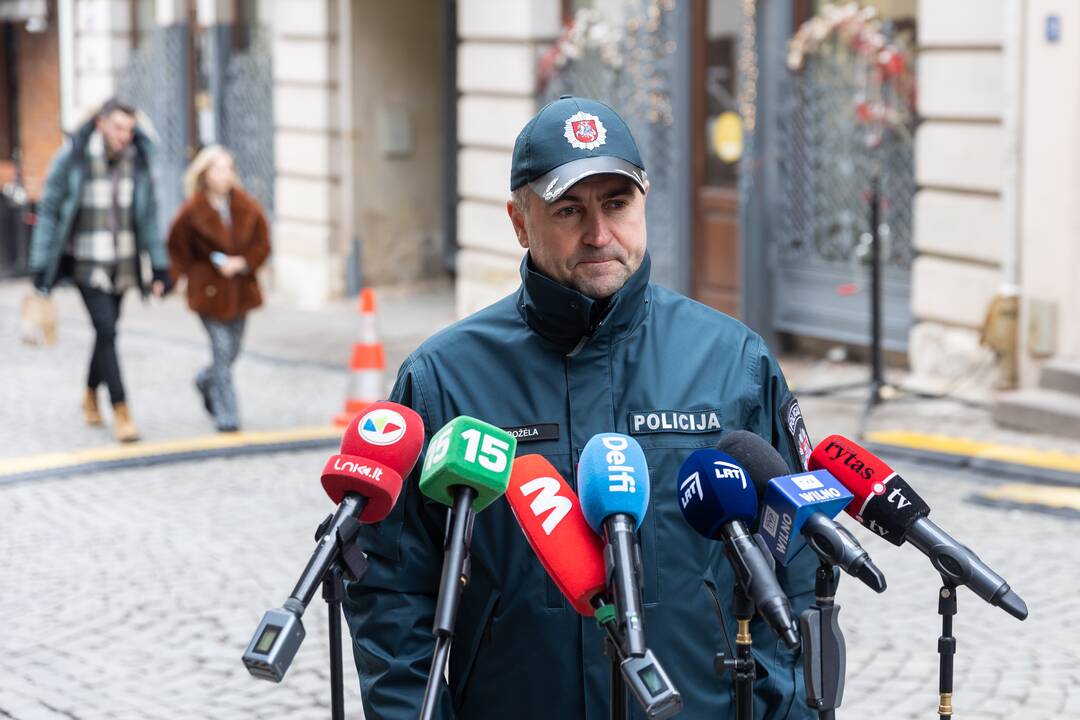 Policijos spaudos konferencija dėl Vasario 16-osios